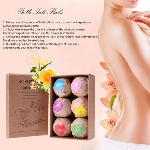 6 pcs Natural Bath Bombs