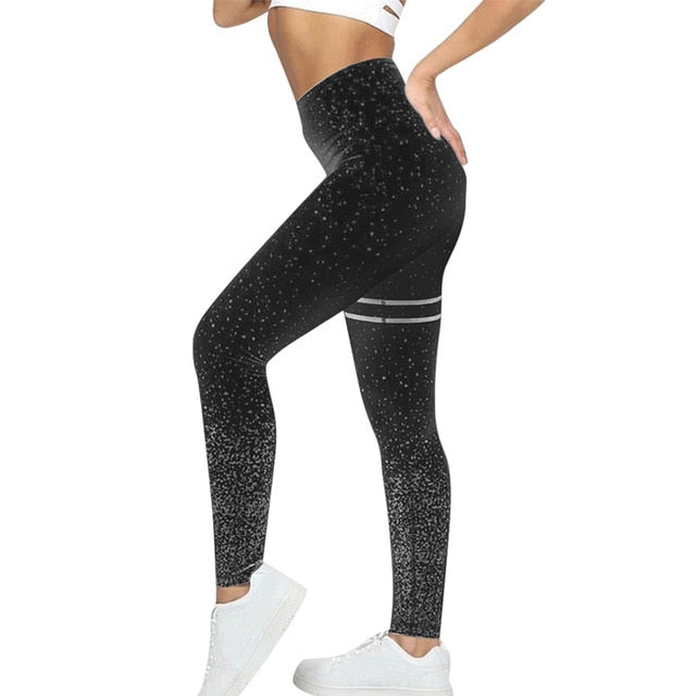 Women Black Mesh Yoga Pants